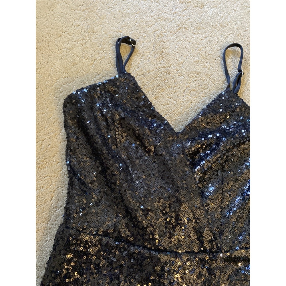 WINDSOR BLACK SEQUIN WRAP-FRONT ROMPER HIGH WAIST FITTED SHORTS‎ SIZE XS - Picture 8 of 16